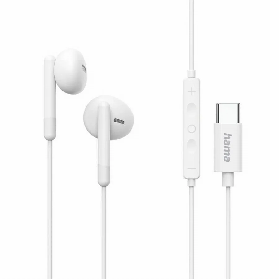 Hama Classy Earplugs Kabel Stereo Wit Volumeregeling Mobiele telefoon
