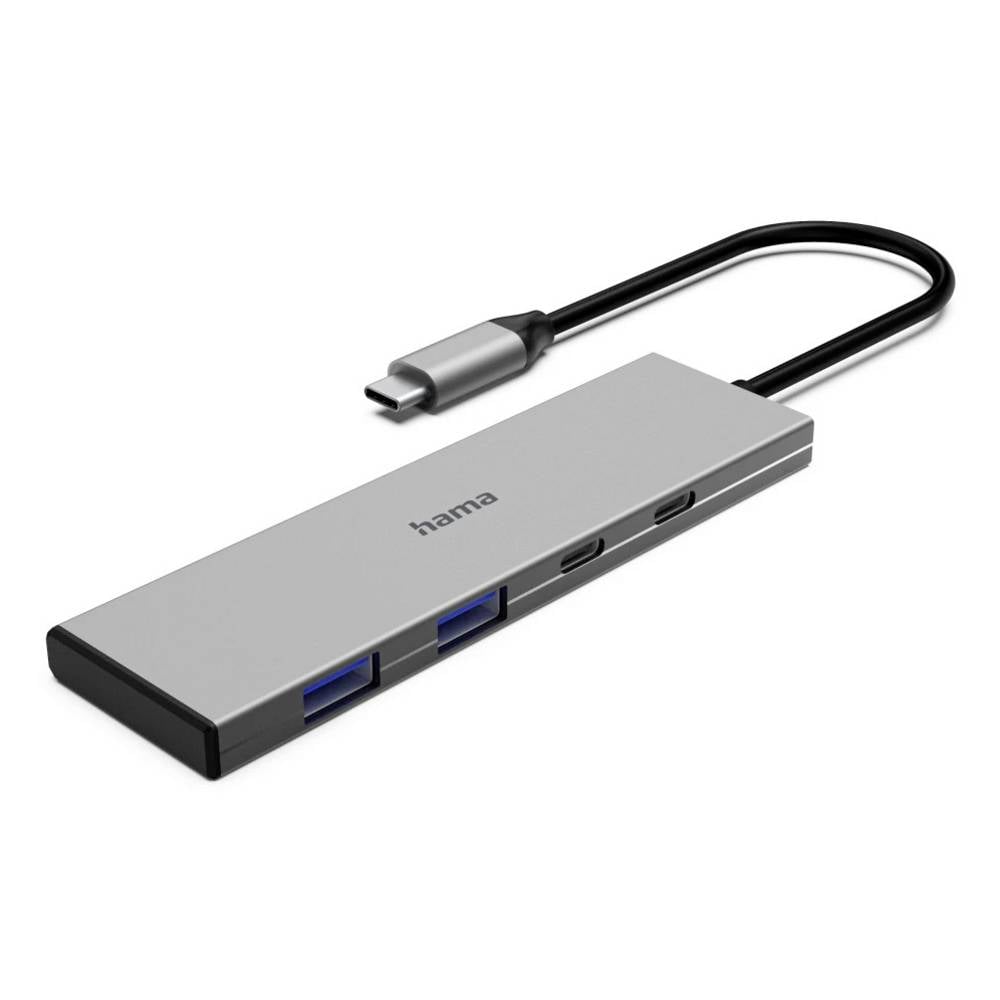 Hama 00200147 USB-hub 4 poorten USB-C 3.2 Gen 2, USB-A 3.2 Gen 2, USB-C (met Power Delivery) USB 3.2 Gen2 10 GBit/s Grijs