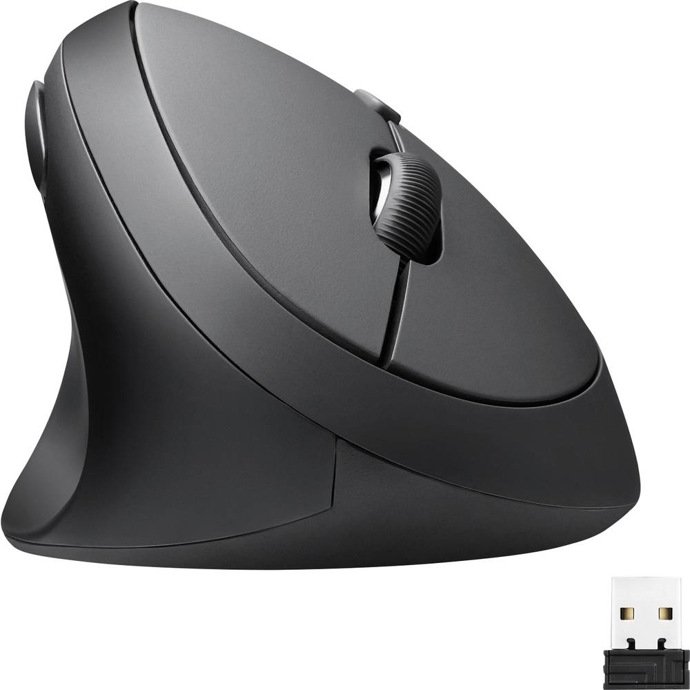 Perixx PERIMICE-719 L Ergonomische muis Radiografisch Optisch Zwart 6 Toetsen 800 dpi, 1200 dpi, 1600 dpi Ergonomisch