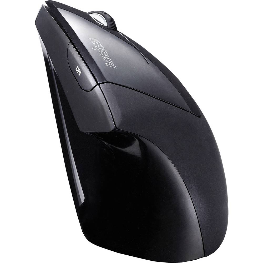 Perixx Vertikal Perimice-513 Ergonomische muis USB Optisch Zwart 6 Toetsen 1600 dpi Ergonomisch