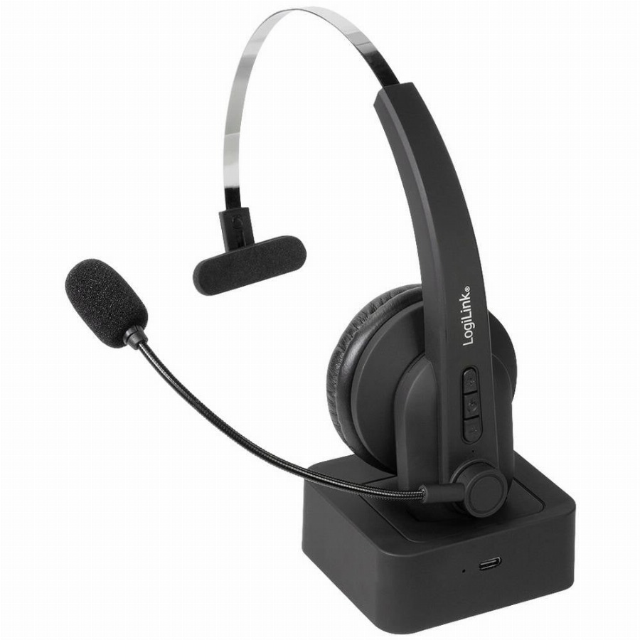 LogiLink BT0059 On Ear headset Bluetooth Mono Zwart Ruisonderdrukking (microfoon) Mono Telefoon