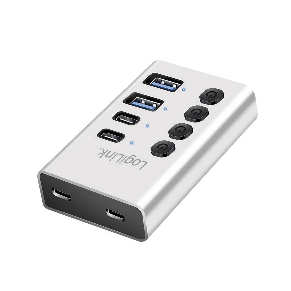 LogiLink UA0446 UA0446 USB-hub 2 + 2 poorten USB-A, USB-C USB 3.2 Gen1 5 GBit/s Aluminium