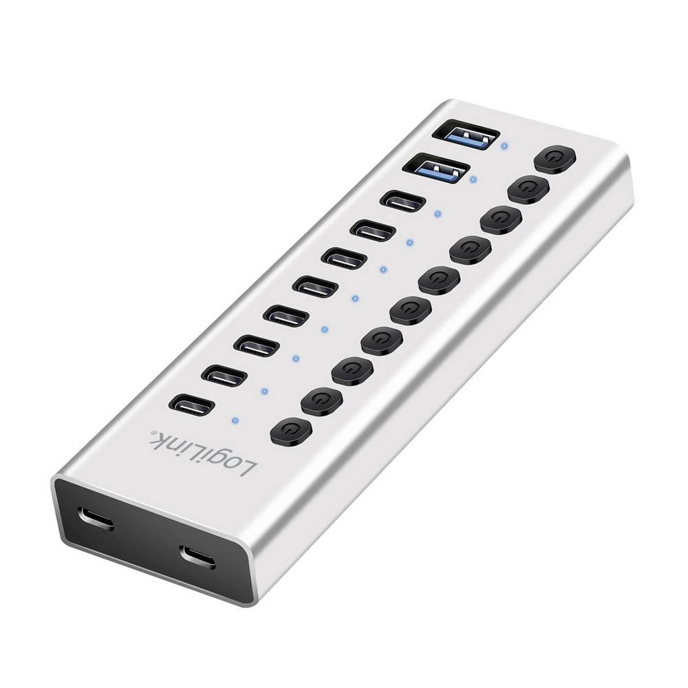 LogiLink UA0448 UA0448 USB-hub 8 + 2 poorten USB-A, USB-C USB 3.2 Gen1 5 GBit/s Aluminium
