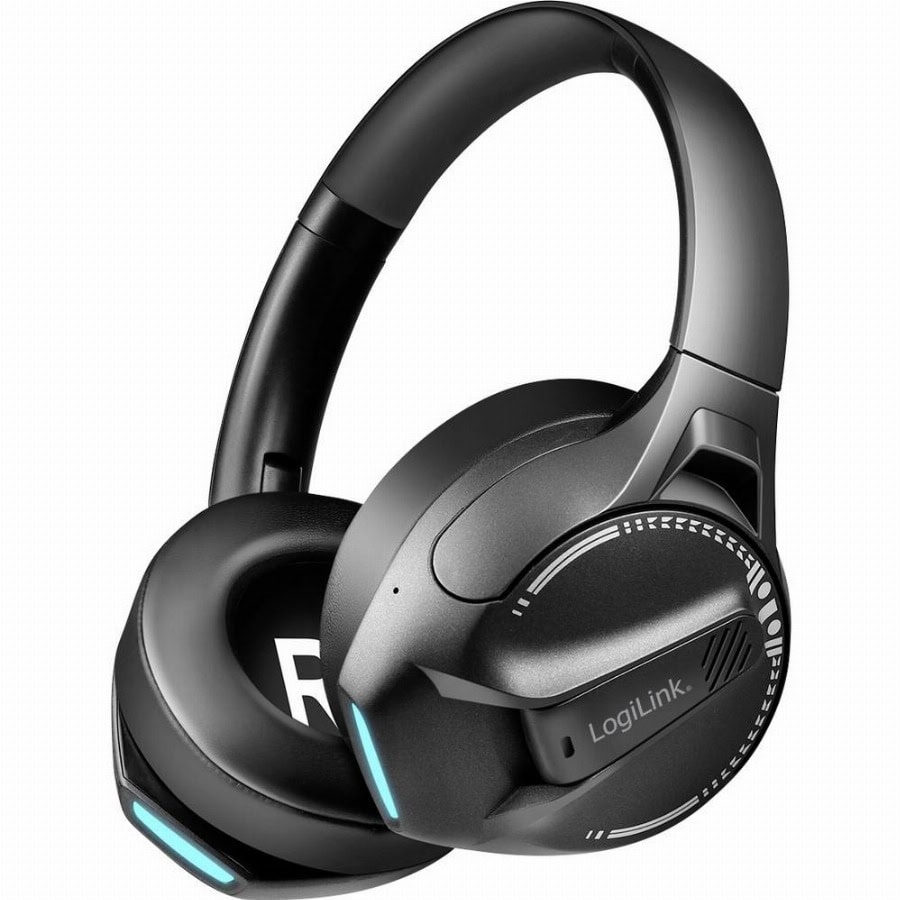 LogiLink BT0070 Over Ear koptelefoon Bluetooth Zwart Ruisonderdrukking (microfoon) Headset, Hoofdband Gamen