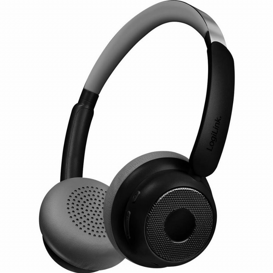 LogiLink BT0072 Over Ear koptelefoon Bluetooth Zwart Headset Computer