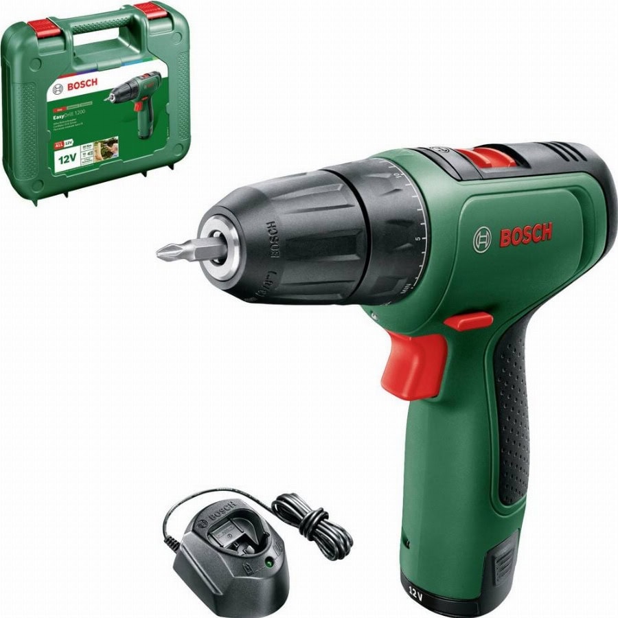 Bosch Home and Garden EasyDrill 1200 Accu-schroefboormachine 12 V 2 snelheden Incl. accu, Incl. lader, Incl. koffer