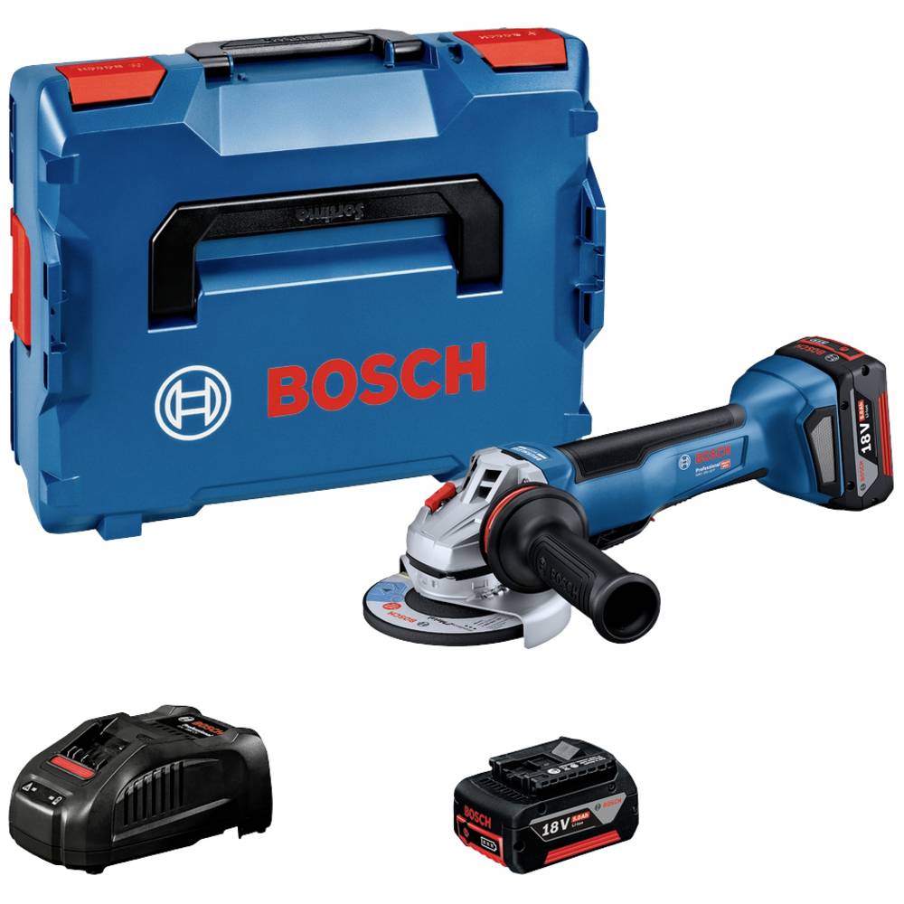 Bosch Professional GWS 18V-10 P 06019J4101 Haakse accuslijper 125 mm Incl. 2 accus, Incl. lader, Incl. koffer 18 V 5 Ah
