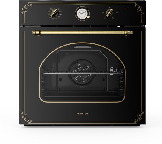Klarstein Inbouwoven Victoria Elektrobackofen, Einbauofen met 9 functies,Timer, 50 250 °C, 70 Liter, retro oven, ovendeur voor einfache reiniging, zwart – Bakoven – 58 cm – voor Ke…