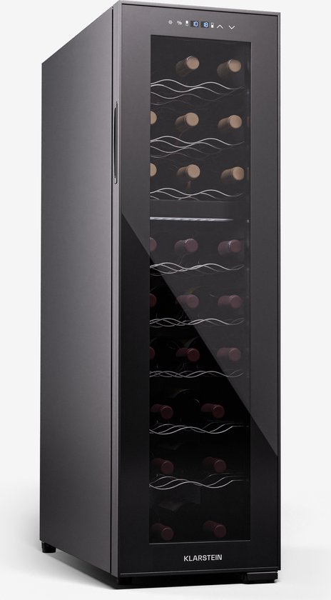 Klarstein vrijstaande wijnkoelkast 2 zones, drankkoelkast klein, kleine wijnkoelkast, wijn koelkast klein met glazen deur, indoor/outdoor flessenkoelkast, wine fridge, 24 flessen -…