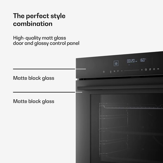 Klarstein Inbouwoven Velaire 74 liter elektrische oven, 13 standen, touchbediening, energieklasse A+, geëmailleerde binnenkant, driedubbele beglazing, geïntegreerde enkele oven, 60…