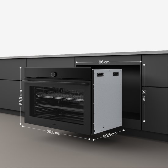 Klarstein Inbouwoven Velaire 90 cm – 127 l elektrische oven, 16 standen, digitale bediening, geëmailleerde binnenkant, timer, kinderslot, energieklasse A, geïntegreerde enkele oven…