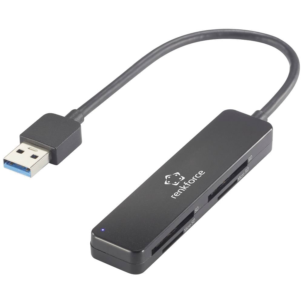 Renkforce RF-PCR-220 Externe geheugenkaartlezer USB-A 3.2 Gen 1 Zwart