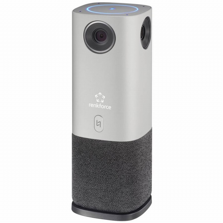 Renkforce RF-CC-800 360° videoconferentiesysteem Full HD 1920 x 1080 Pixel 360° vastleggen, 4x groothoekcamera, Voice tracking microfoon (tot 5 m bereik),
