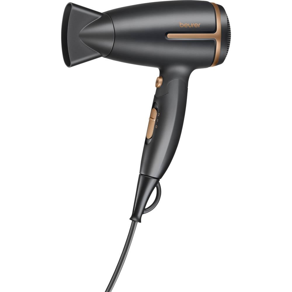 Beurer HC 25 Reisföhn – Compact – Inklapbaar – Wereldwijd gebruik – Ionische haardroger – 1600 Watt – Zwart/Bruin- 3 Jaar garantie