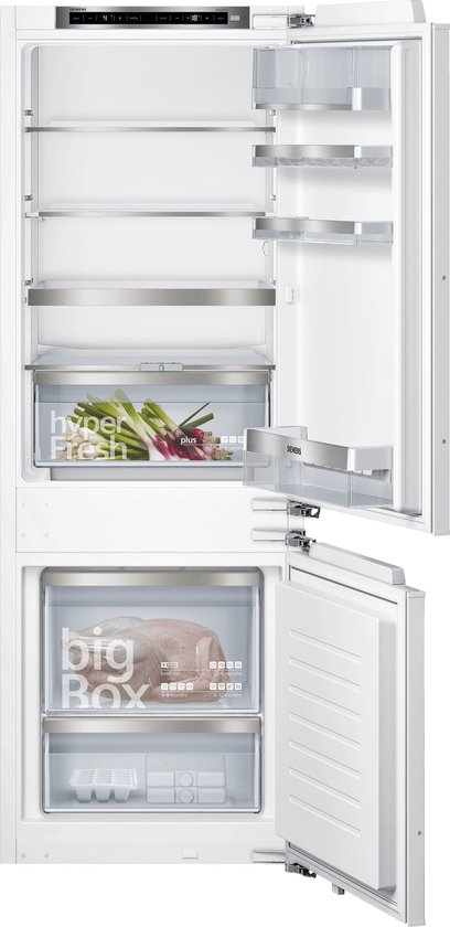 Siemens KI77SADE0 - iQ500 - Inbouw Koel-vriescombinatie - 157.8 x 55.8 cm - Vlakscharnier - hyperFresh Plus: Fruit en groenten blijven - Led verlichting - langer vers - superKoelen…