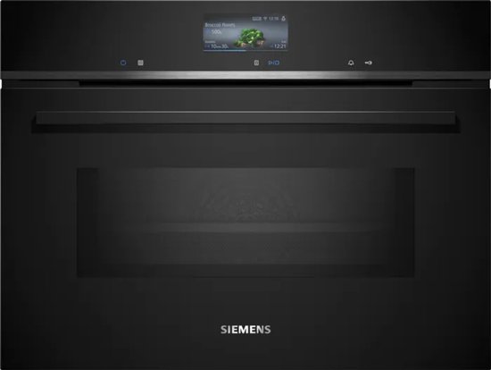 Siemens CM736G1B1 – iQ700 – Compacte Inbouw bakoven met magnetron – 60 cm x 45 cm – Air Fry-functie: voor perfect en gezonde gefrituurde gerechten – Home Connect – Eenvoudige reini…