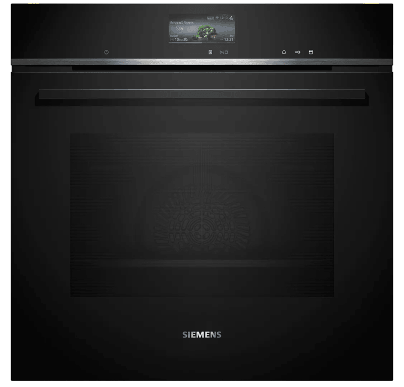 Siemens HS736G1B1 – iQ700 – Inbouwoven met stoom – 60 cm x 60 cm – 4D Hetelucht – Air Fry-functie: voor perfect en gezonde gefrituurde gerechten – Zwart – Home Connect