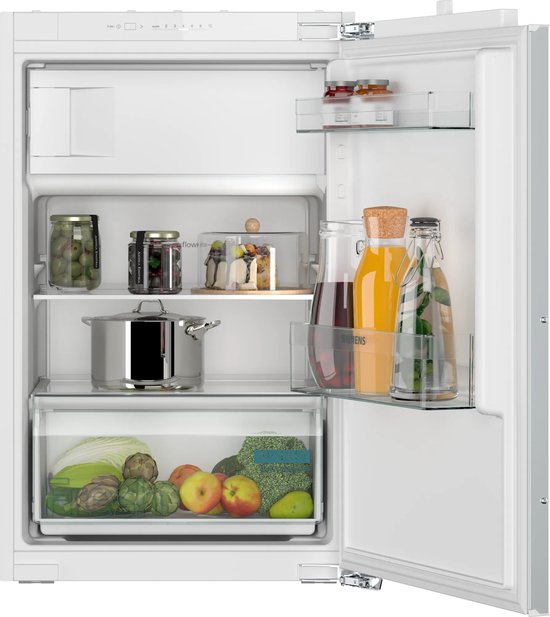 Siemens iQ100 KI22L2FE1 - Inbouw koelkast met vriesvak - 87.4 cm x 54.1 cm - Vlakscharnier - Led verlichting - superKoelen: snel koelen van verse producten