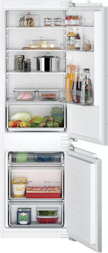 Siemens KI86VNFE0 - iQ100 - Inbouw koel-vriescombinatie - 177.2 x 54.1 cm - 267 l - Zeer stil - Energielabel E
