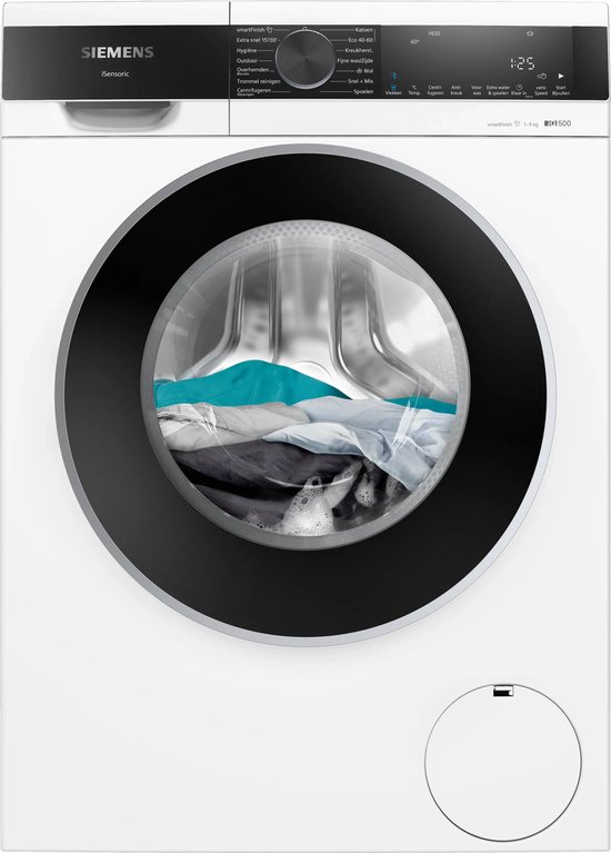 Siemens WG44G2ZWNL – iQ500 – Wasmachine met stoom – 1400 rpm – smartFinish: vermindert kreukels tot 50% – speedPack L: verkort wasprogramma’s met varioSpeed – Energielabel A