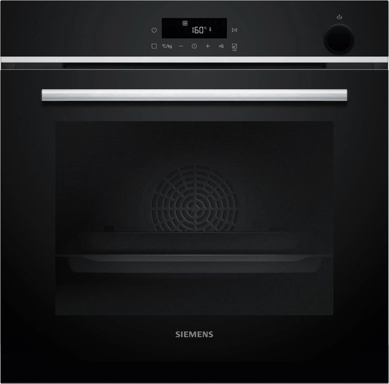 Siemens HR572GBS3 – iQ300 – Inbouwoven – Stoomoven – Air Fry-functie met bakplaat: gezondere manier om te snacken – Eenvoudig te reinigen: pyrolyse – 71 l – Zwart