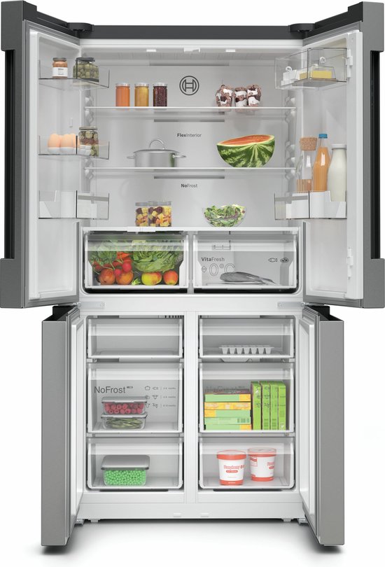 Bosch KFN96VPEA - Serie 4 - Amerikaanse koelkast - 4 French Door - Extra breed - RVS - VitaFresh XXL - Total No Frost
