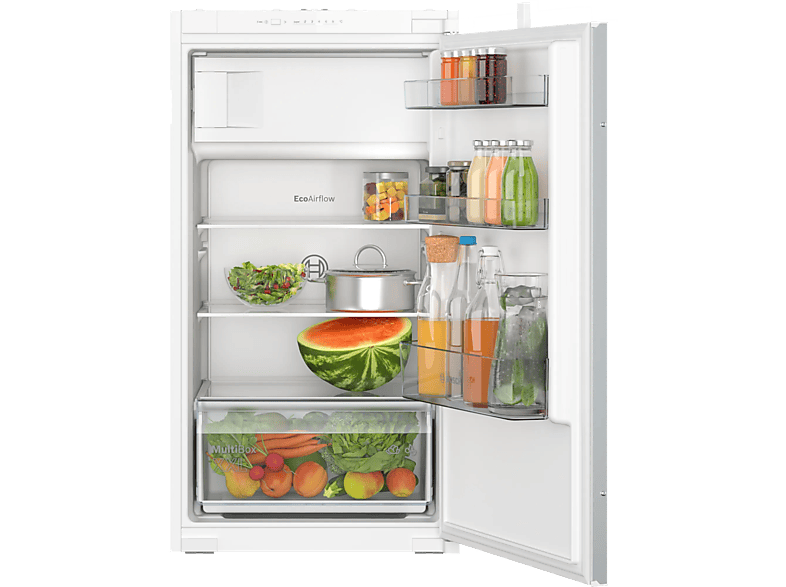 Bosch KIL32NSE0 – Serie 2 – Inbouwkoelkast – Inbouw koelkast met vriesvak – 102.1 cm x 54.1 cm – Multi Box XXL: een extra ruime lade voor groente en fruit – Led verlichting