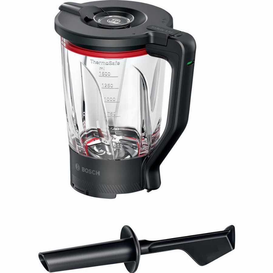 Bosch ThermoSafe Glasmixer für Bosch Küchenmaschine Serie 6 Mixeropzetstuk Zwart, Transparant
