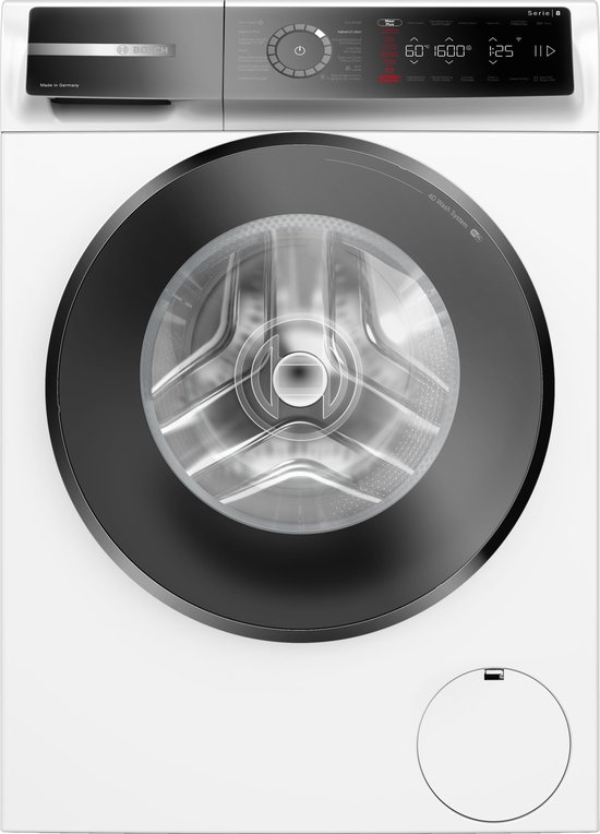 Bosch WGB2561AFG – Serie 8 – Wasmachine met stoom – 10 kg – 1600 rpm – 30% zuiniger dan energielabel A – Iron Assist: vermindert kreukels tot 50% Home Connect – NL/FR Display