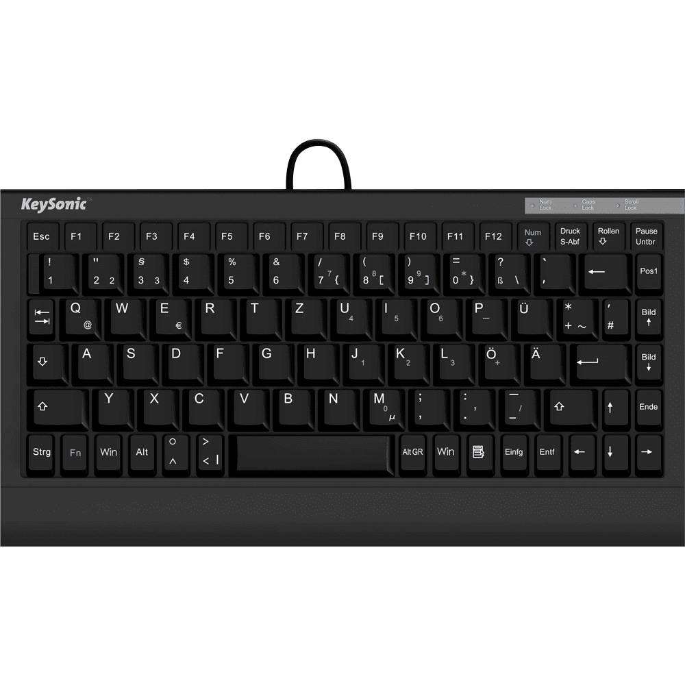 Keysonic ACK-595C+ (US) Toetsenbord Kabelgebonden QWERTY, US-Engels Zwart PS2-aansluiting
