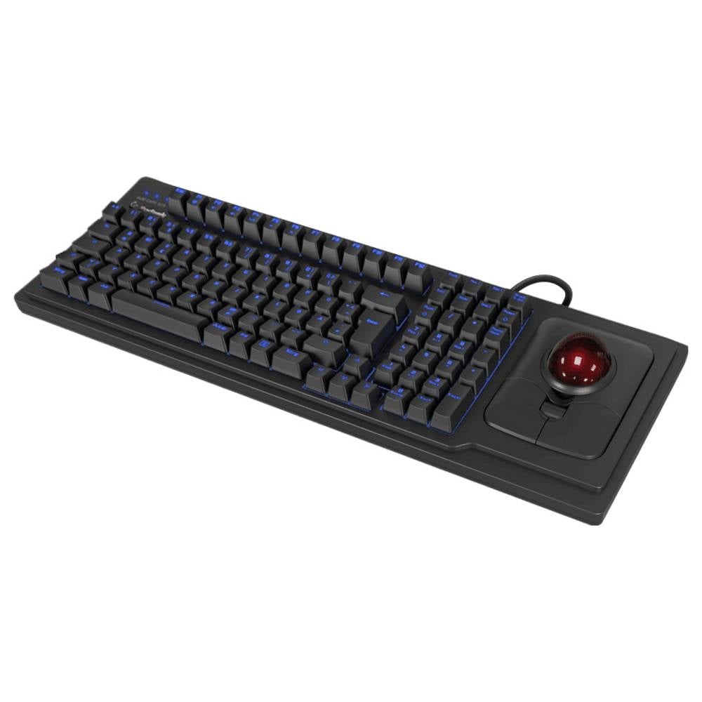 Keysonic KSK-8202ELU-T (US) Toetsenbord Kabelgebonden QWERTY, US-Engels Zwart Met trackball, Verlicht