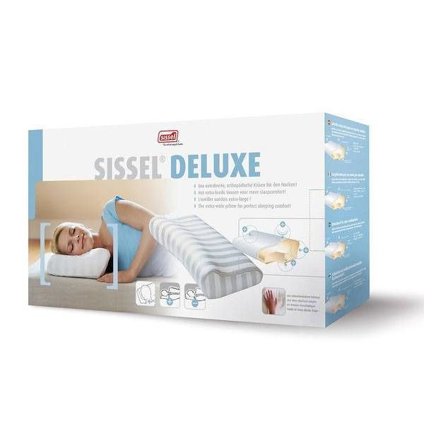 Sissel Deluxe Extra Breed Hoofdkussen + Satijn/Katoen Overtrek 1 Kussen