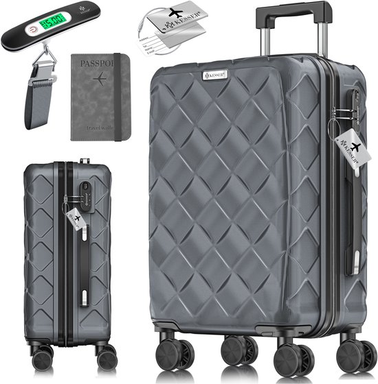 KESSER® Reiskoffer met Wielen 120L | Groote Koffer inclusief Paspoorthouder & kofferweegschaal & bagagelabel | Trolley Koffers met TSA Cijferslot - Antraciet