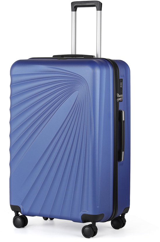 TAN.TOMI Grote Hardcase Reiskoffer ABS – 28 inch (49×29×76 cm, 95 L) – Lichtgewicht Ruimbagage Trolley met 3‑cijferig Cijferslot & Wielen - blauw