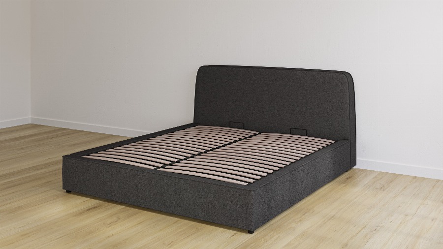 Emma Original Storage Bed 180×200 cm – Donkergrijs – Klassiek Hoofdbord