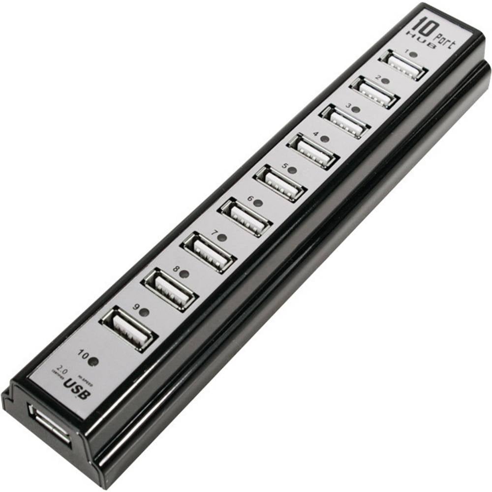 LogiLink UA0096 UA0096 USB-hub 10 poorten USB-A USB 2.0 480 MBit/s Zwart