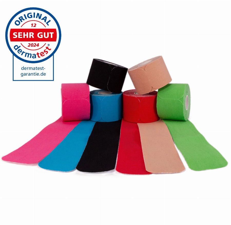 axion® Kinesiologie Tapes VOORAF OP MAAT GESNEDEN – stroken in verschillende kleuren 6 Verband(en)