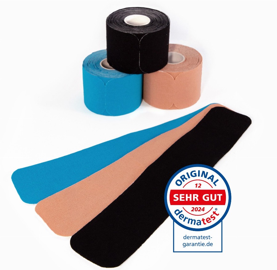 axion® Kinesiotapes PRECUT – 20 voorgesneden strips van 25 x 5 cm 3 kleuren MEDISCH HULPMIDDEL Verband(en)