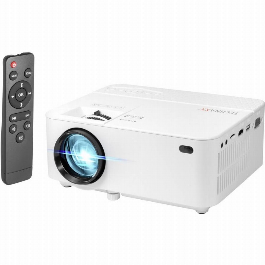 Technaxx TX-113 Beamer LED 1800 ANSI-lumen 800 x 480 WVGA Met afstandsbediening, VGA-ingang, Geïntegreerde luidspreker