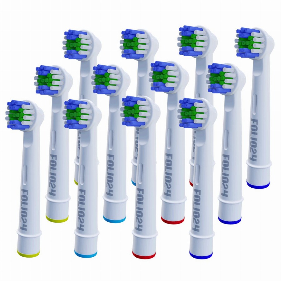Folio24 – Vervangende opzetborstels compatibel met veel Oral-B elektrische tandenborstels 12 Tandenborstel