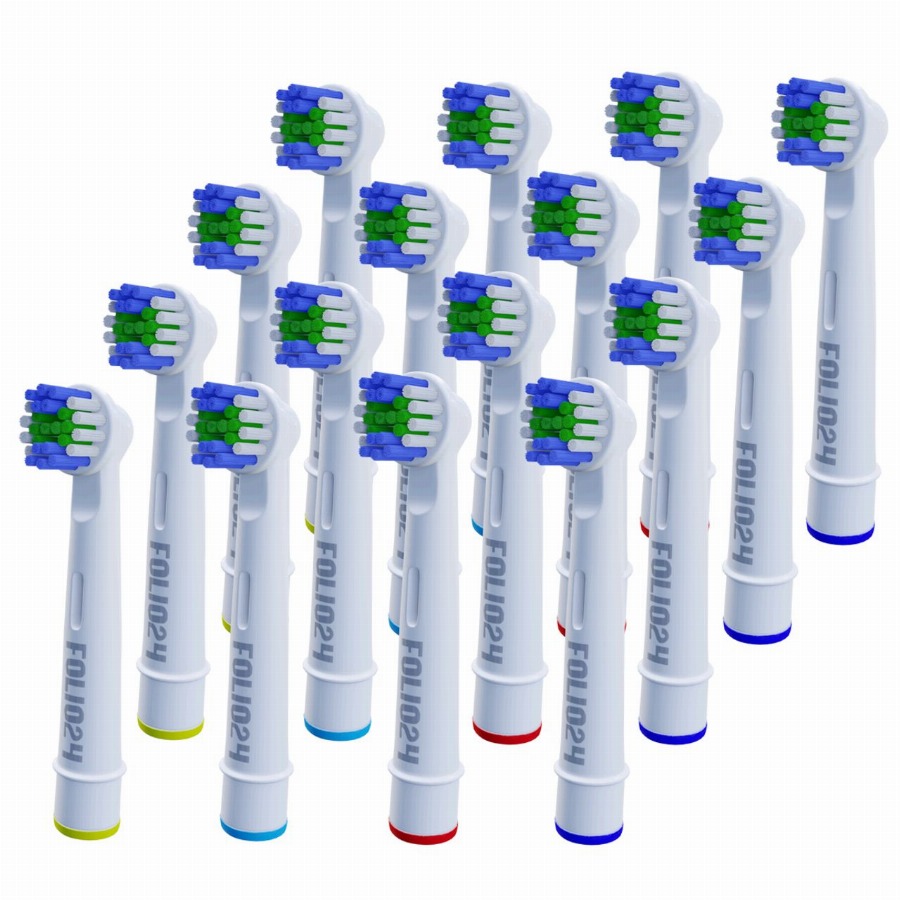 Folio24 - Vervangende opzetborstels compatibel met veel Oral-B elektrische tandenborstels 16 Tandenborstel