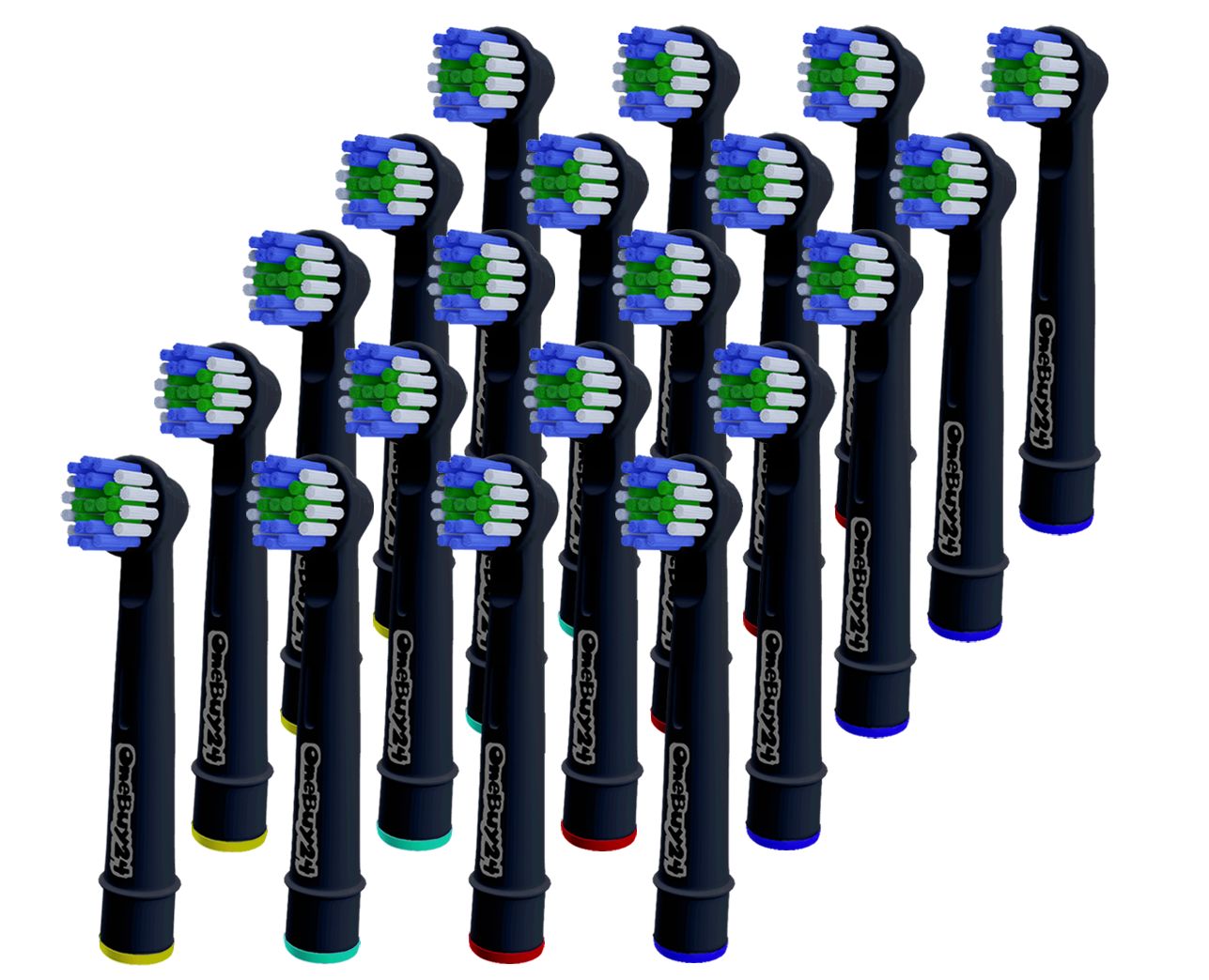 OneBuy24 - Zwarte vervangende borstelkoppen, compatibel met veel elektrische tandenborstels van Oral 20 Tandenborstel