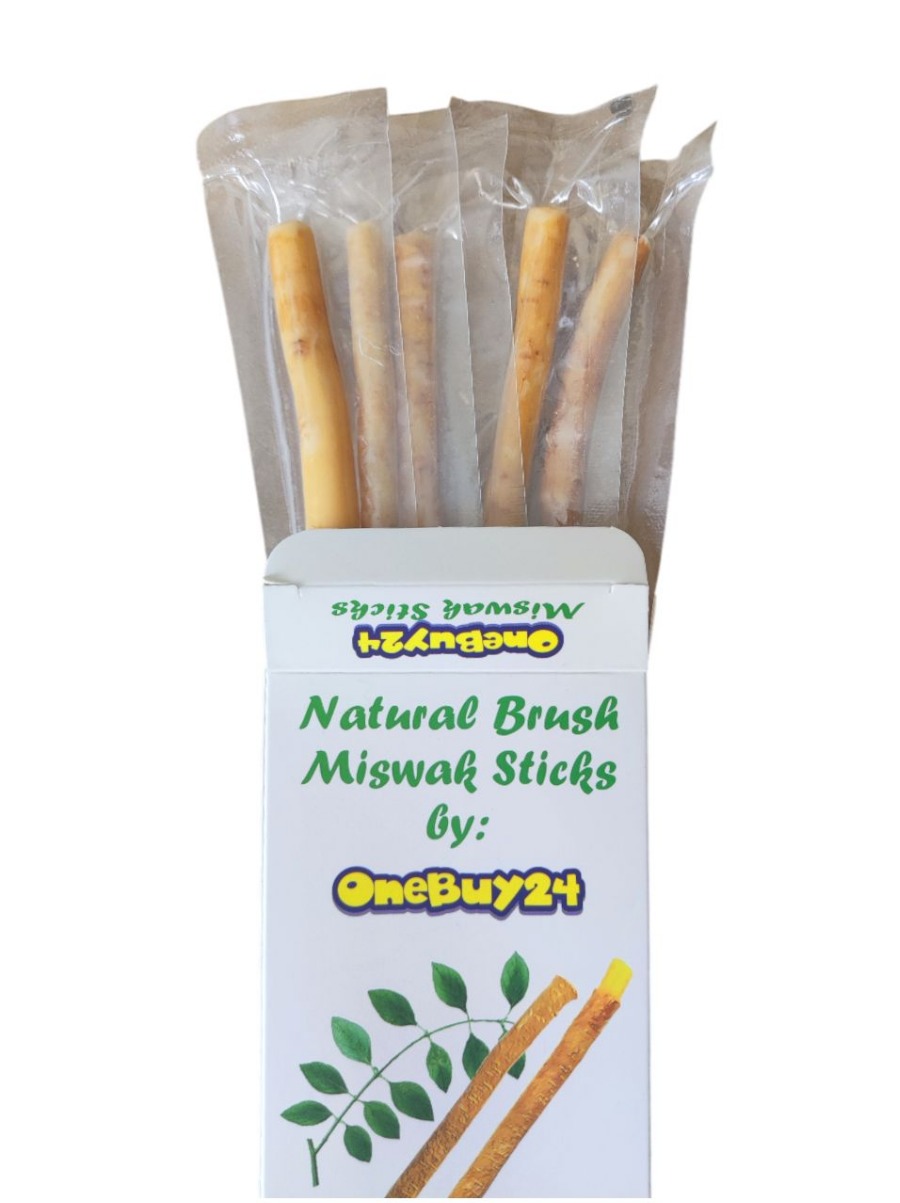 OneBuy24 Miswak Siwak Tandenborstelhout met Mineralen en Gipskristallen 10 Tandenborstel
