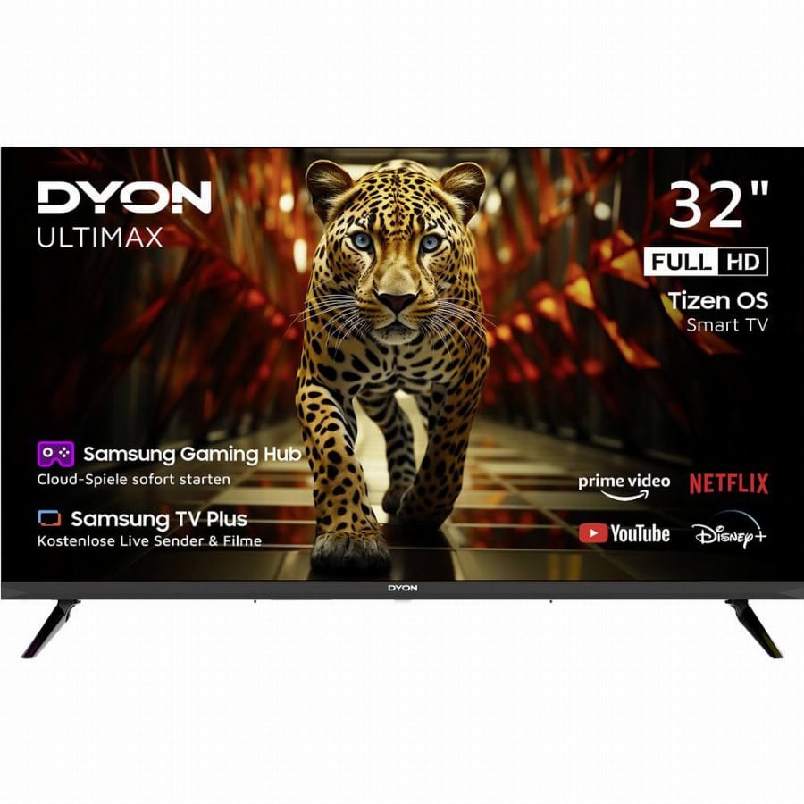 Dyon Ultimax 32F-TI LED-TV 80 cm 32 inch Energielabel F (A - G) DVB-T2, DVB-C, DVB-S2, Full HD, Smart TV, WiFi, CI+* Zwart