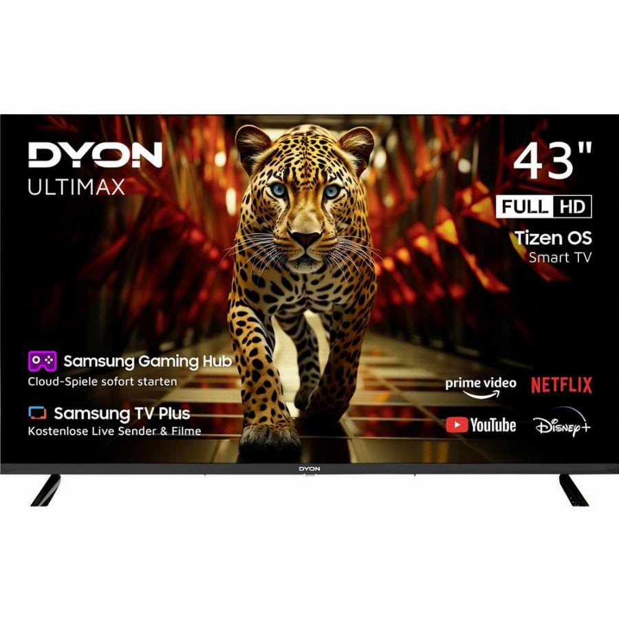 Dyon Ultimax 43F-TI LED-TV 108 cm 43 inch Energielabel E (A - G) DVB-T2, DVB-C, DVB-S2, Full HD, Smart TV, WiFi, CI+* Zwart