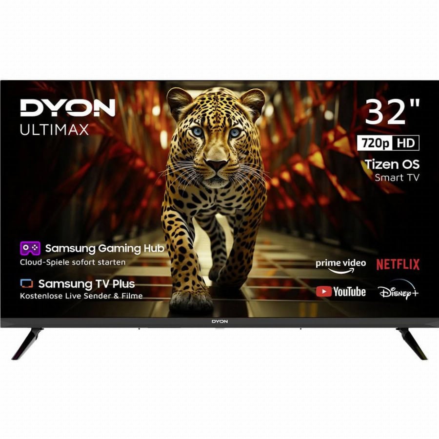 Dyon Ultimax 32H-TI-W LED-TV 80 cm 32 inch Energielabel F (A - G) DVB-C, DVB-S2, DVB-T, DVB-T2, HD ready, Smart TV, WiFi Zwart