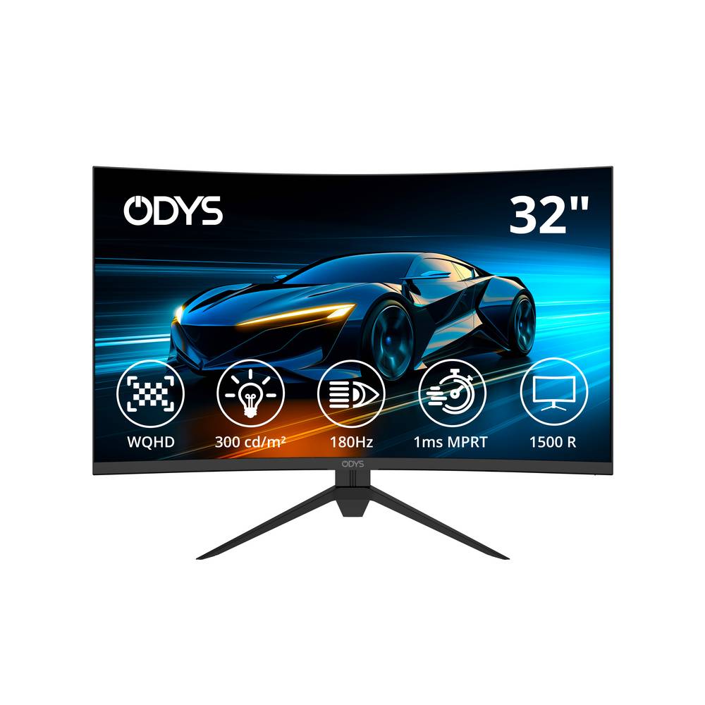 ODYS XP32-X LED-monitor Energielabel F (A – G) 81.3 cm (32 inch) 2560 x 1440 Pixel 16:9 1 ms HDMI 2.1, DisplayPort, Hoofdtelefoon (3.5 mm jackplug) VA LED