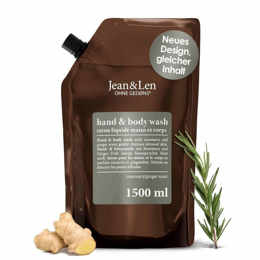 Jean & Len Hand- Lichaamswasgel Rozemarijn Gember 1500