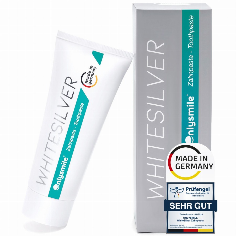 Onlysmile® WhiteSilver Tandpasta – Antibacteriële premium tandpasta met microsilver 1 Tandgel