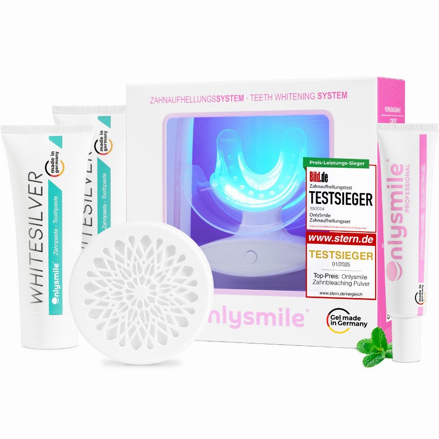 Onlysmile® All-in-One Bundle – Bleekset, gel, poeder & 2x tandpasta 1